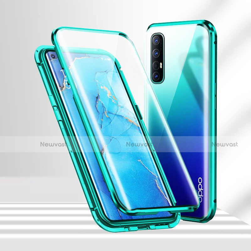 Luxury Aluminum Metal Frame Mirror Cover Case 360 Degrees T02 for Oppo Find X2 Neo