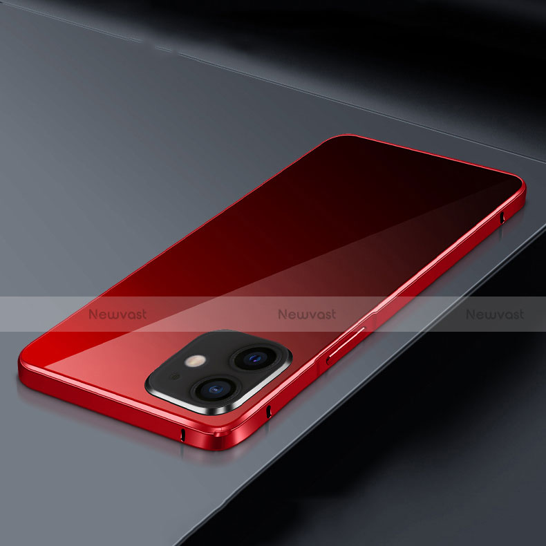 Luxury Aluminum Metal Frame Mirror Cover Case 360 Degrees T03 for Apple iPhone 12 Mini