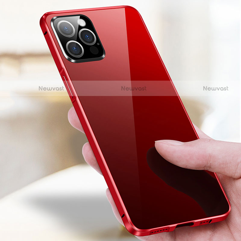 Luxury Aluminum Metal Frame Mirror Cover Case 360 Degrees T03 for Apple iPhone 12 Pro