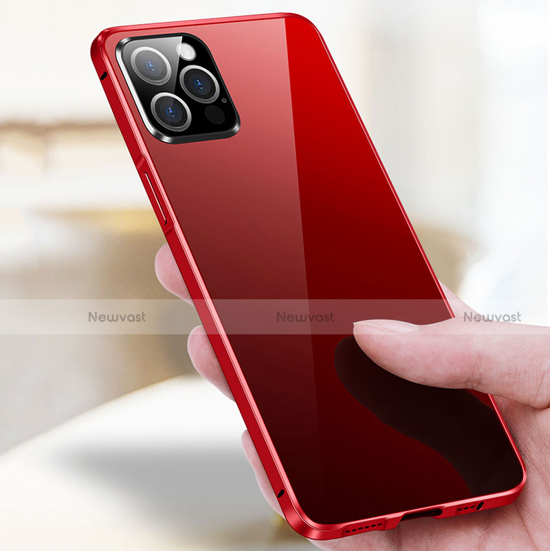 Luxury Aluminum Metal Frame Mirror Cover Case 360 Degrees T03 for Apple iPhone 12 Pro Max