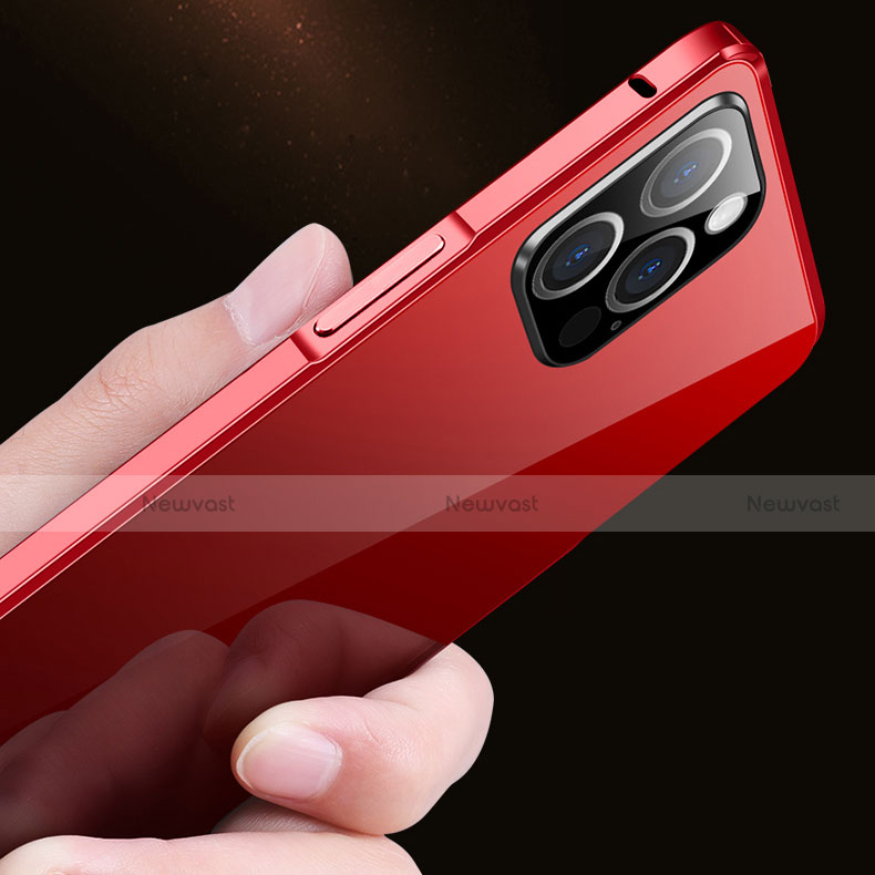 Luxury Aluminum Metal Frame Mirror Cover Case 360 Degrees T03 for Apple iPhone 12 Pro Max