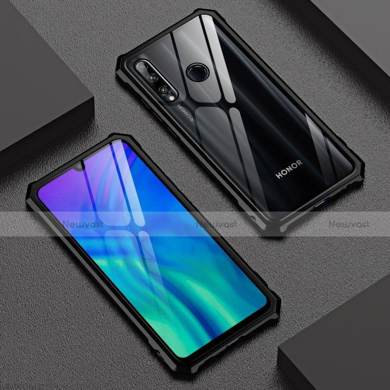 Luxury Aluminum Metal Frame Mirror Cover Case 360 Degrees T03 for Huawei Honor 20i Black