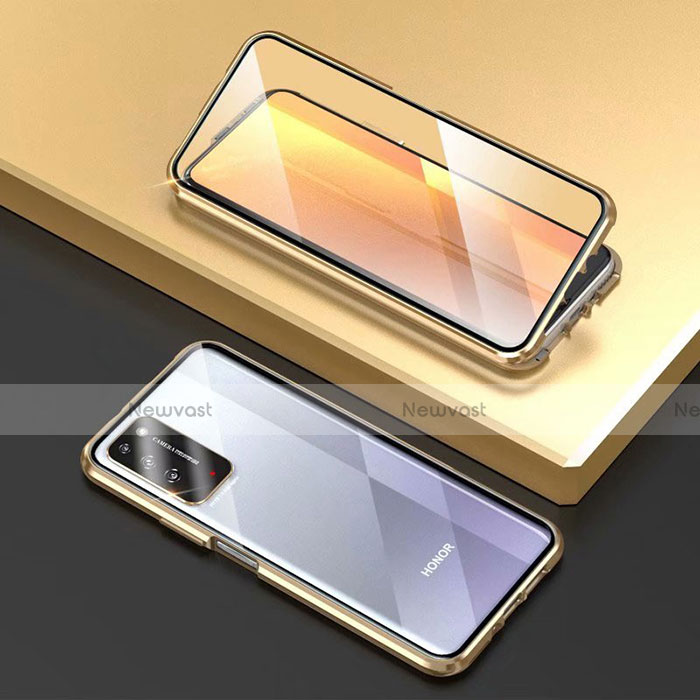 Luxury Aluminum Metal Frame Mirror Cover Case 360 Degrees T03 for Huawei Honor X10 5G