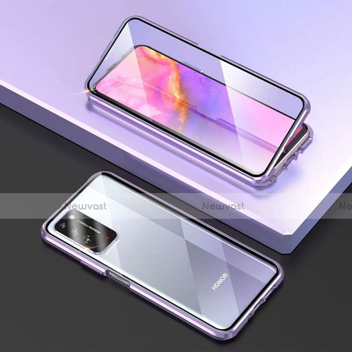 Luxury Aluminum Metal Frame Mirror Cover Case 360 Degrees T03 for Huawei Honor X10 5G