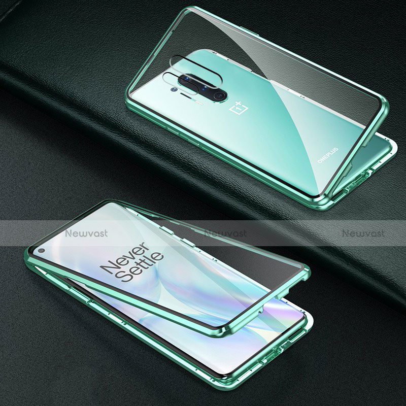 Luxury Aluminum Metal Frame Mirror Cover Case 360 Degrees T03 for OnePlus 8 Pro