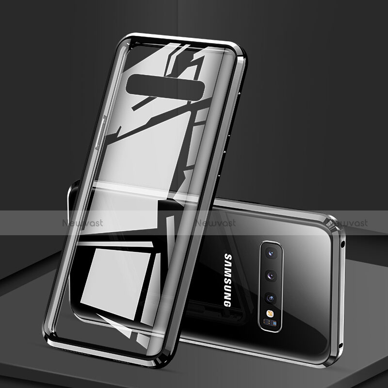 Luxury Aluminum Metal Frame Mirror Cover Case 360 Degrees T03 for Samsung Galaxy S10 5G Black