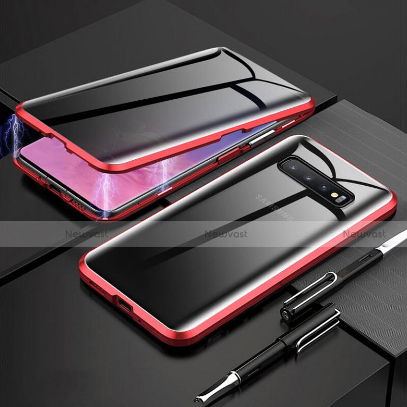 Luxury Aluminum Metal Frame Mirror Cover Case 360 Degrees T03 for Samsung Galaxy S10 Plus