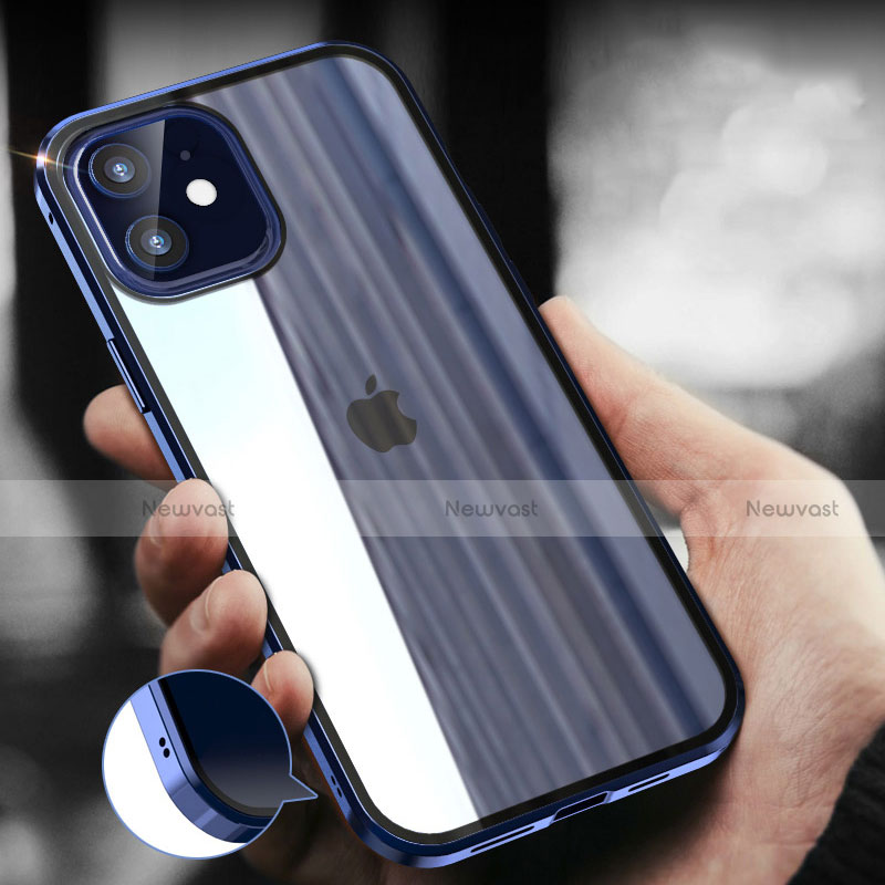 Luxury Aluminum Metal Frame Mirror Cover Case 360 Degrees T04 for Apple iPhone 12