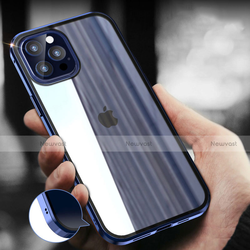 Luxury Aluminum Metal Frame Mirror Cover Case 360 Degrees T04 for Apple iPhone 12 Pro Max