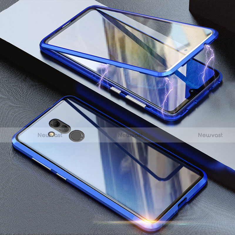 Luxury Aluminum Metal Frame Mirror Cover Case 360 Degrees T04 for Huawei Mate 20 Lite