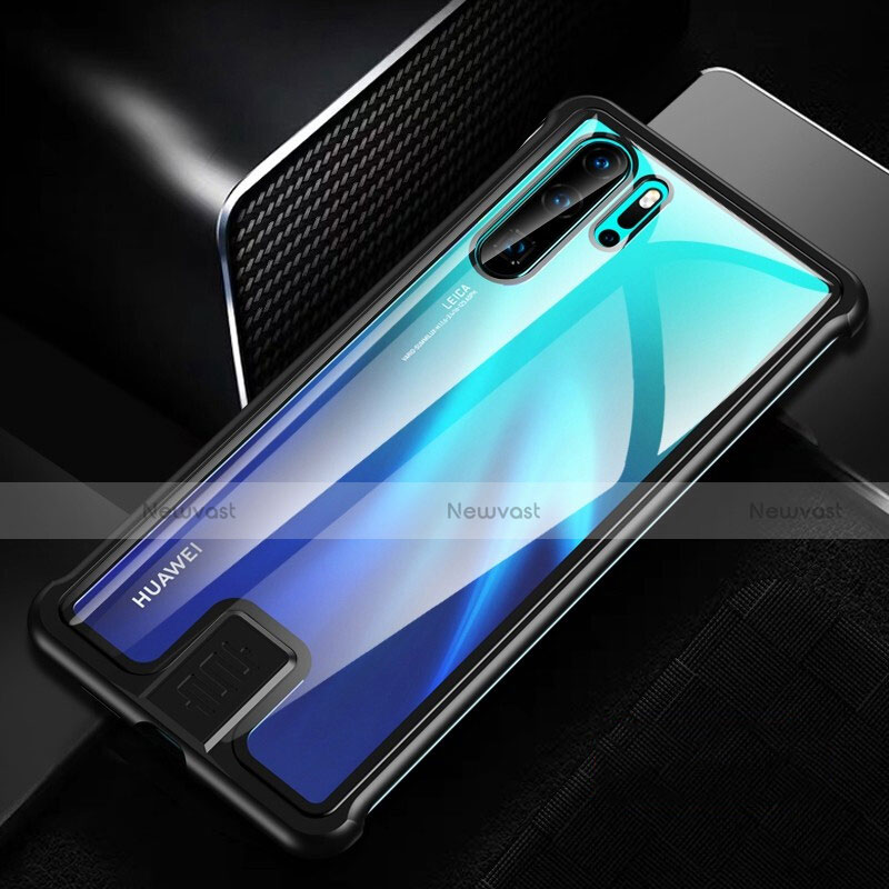 Luxury Aluminum Metal Frame Mirror Cover Case 360 Degrees T04 for Huawei P30 Pro Black