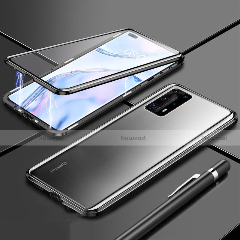 Luxury Aluminum Metal Frame Mirror Cover Case 360 Degrees T04 for Huawei P40 Pro+ Plus