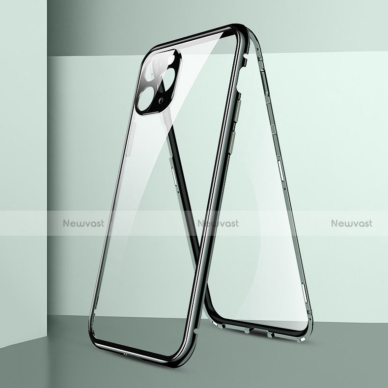 Luxury Aluminum Metal Frame Mirror Cover Case 360 Degrees T05 for Apple iPhone 11 Pro Green
