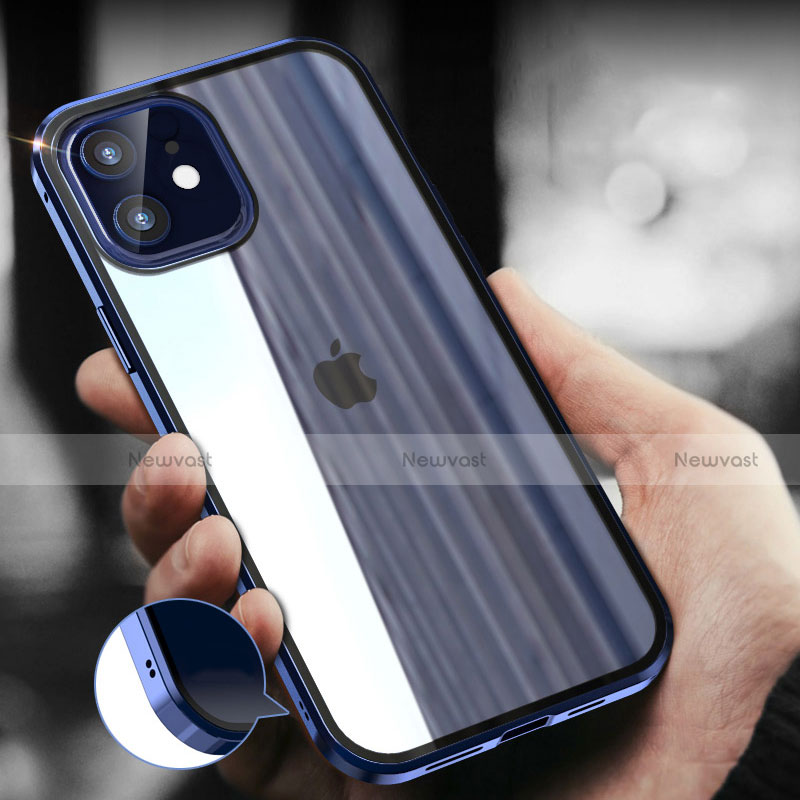 Luxury Aluminum Metal Frame Mirror Cover Case 360 Degrees T05 for Apple iPhone 12