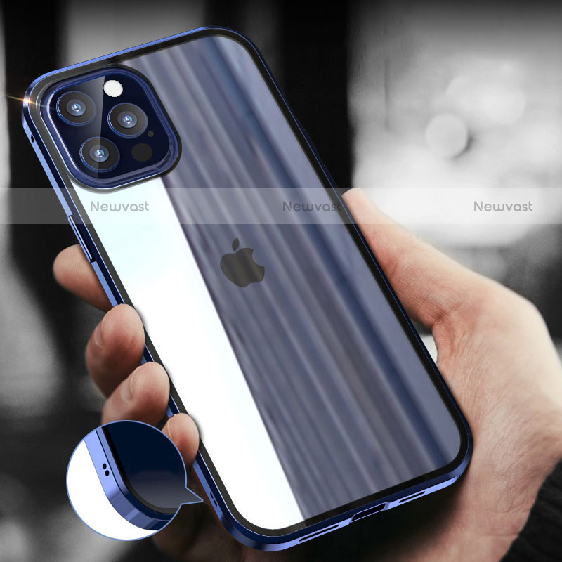 Luxury Aluminum Metal Frame Mirror Cover Case 360 Degrees T05 for Apple iPhone 12 Pro