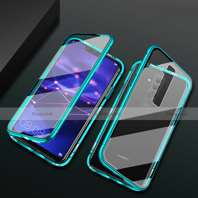 Luxury Aluminum Metal Frame Mirror Cover Case 360 Degrees T05 for Huawei Mate 20 Lite