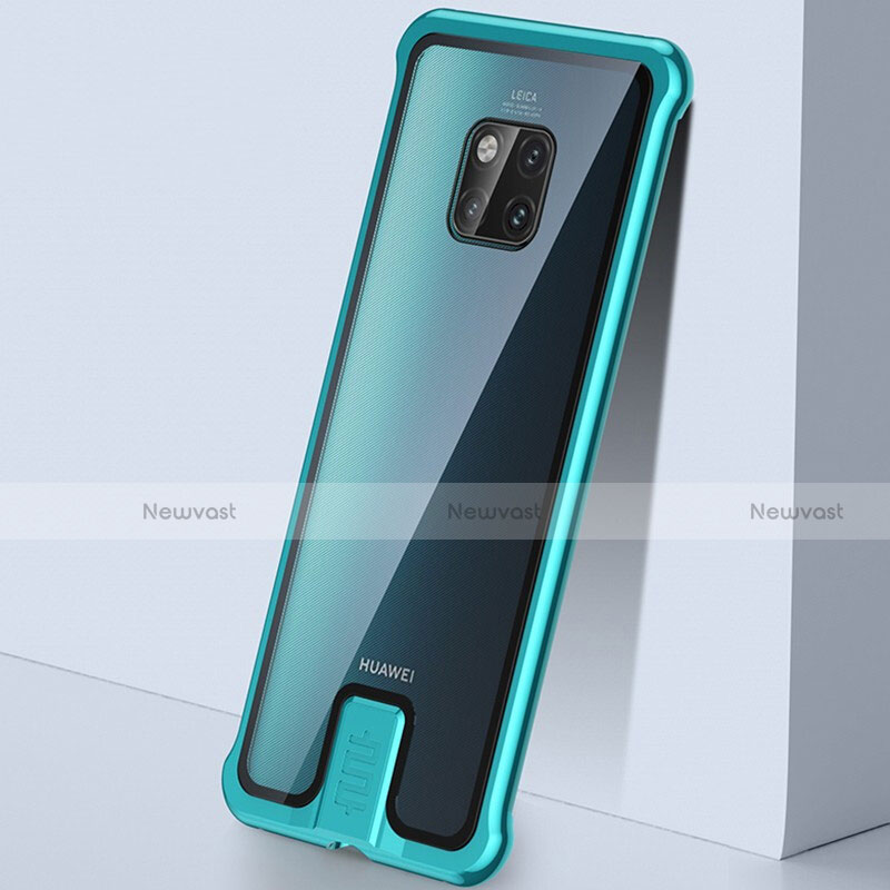 Luxury Aluminum Metal Frame Mirror Cover Case 360 Degrees T05 for Huawei Mate 20 Pro Green