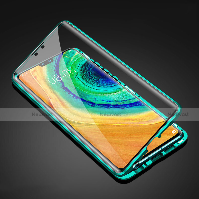 Luxury Aluminum Metal Frame Mirror Cover Case 360 Degrees T05 for Huawei Mate 30 Pro 5G Green