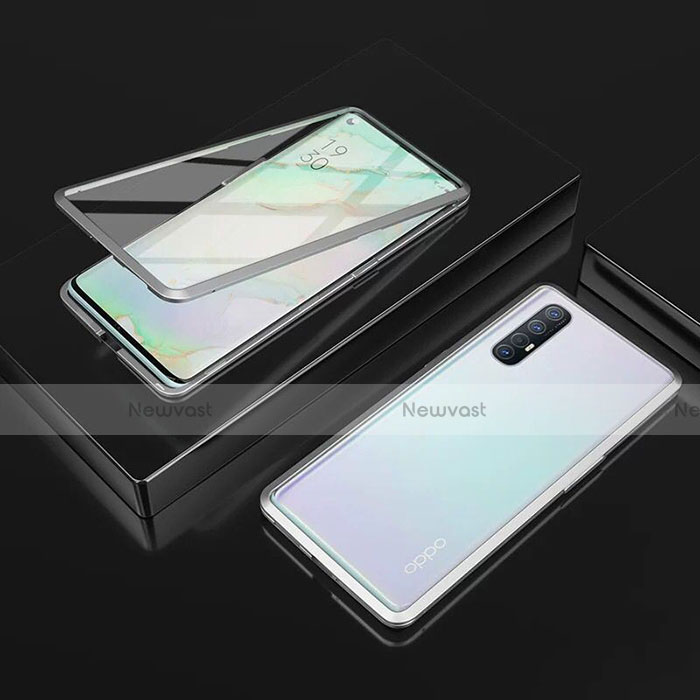 Luxury Aluminum Metal Frame Mirror Cover Case 360 Degrees T05 for Oppo Find X2 Neo