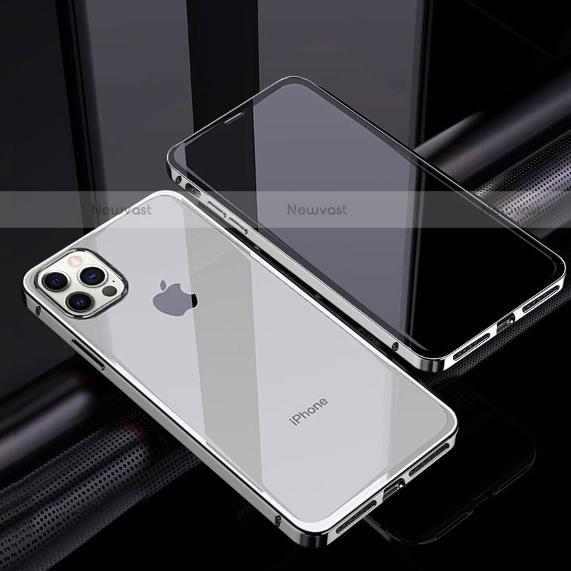 Luxury Aluminum Metal Frame Mirror Cover Case 360 Degrees T06 for Apple iPhone 12 Pro