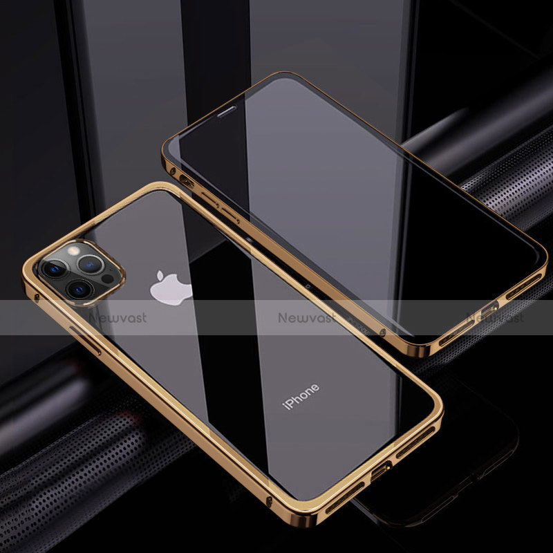 Luxury Aluminum Metal Frame Mirror Cover Case 360 Degrees T06 for Apple iPhone 12 Pro Max