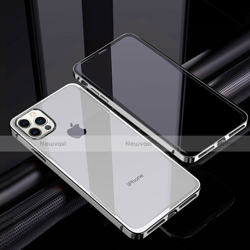 Luxury Aluminum Metal Frame Mirror Cover Case 360 Degrees T06 for Apple iPhone 12 Pro Max