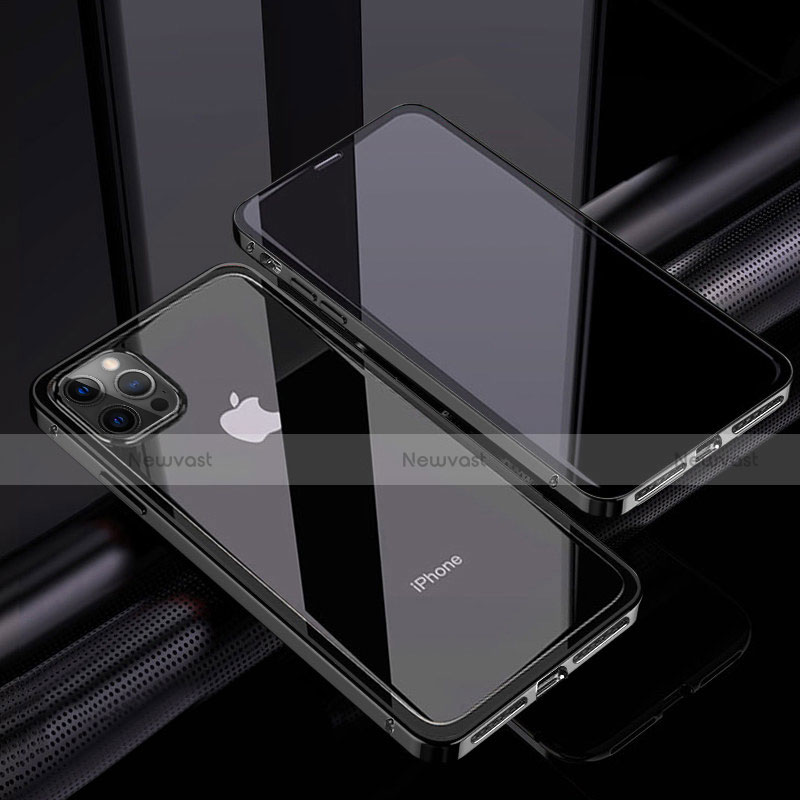 Luxury Aluminum Metal Frame Mirror Cover Case 360 Degrees T06 for Apple iPhone 12 Pro Max