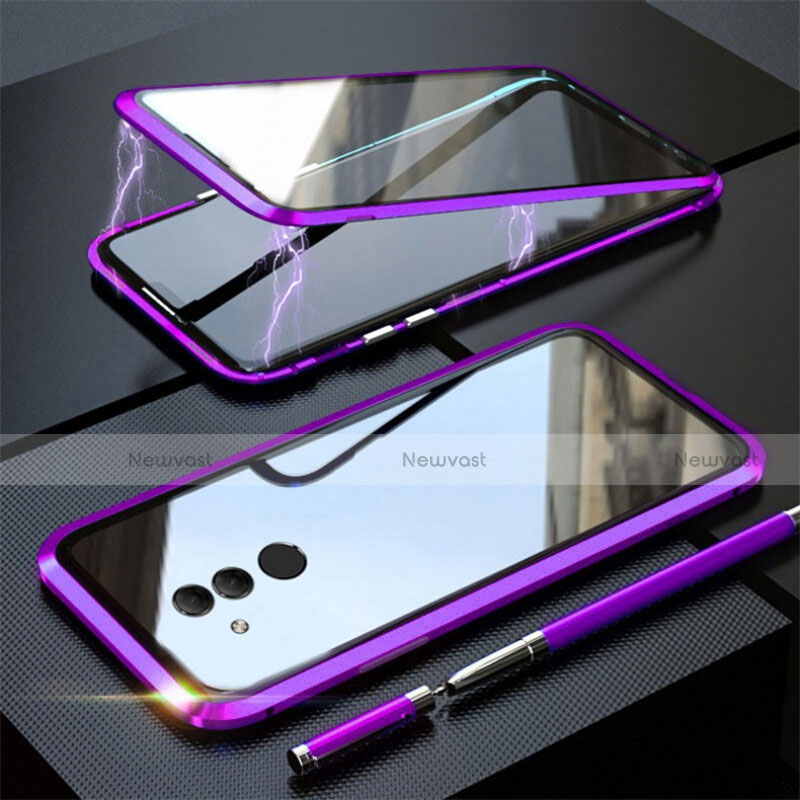 Luxury Aluminum Metal Frame Mirror Cover Case 360 Degrees T06 for Huawei Mate 20 Lite