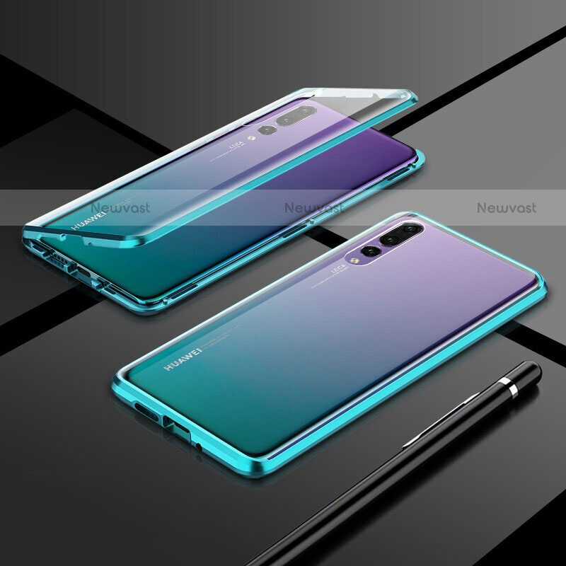 Luxury Aluminum Metal Frame Mirror Cover Case 360 Degrees T06 for Huawei P20 Pro
