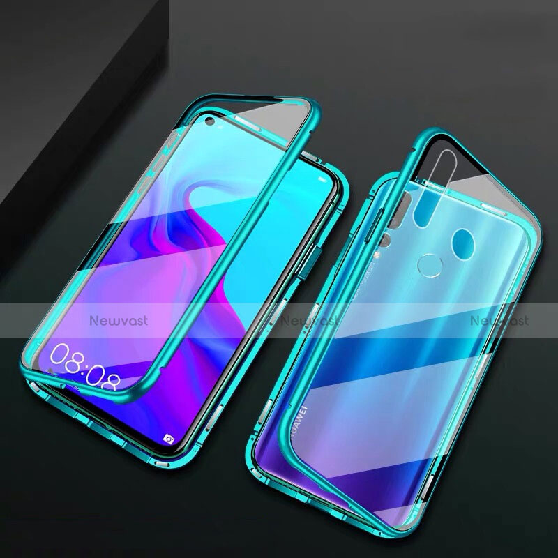 Luxury Aluminum Metal Frame Mirror Cover Case 360 Degrees T06 for Huawei P30 Lite Green