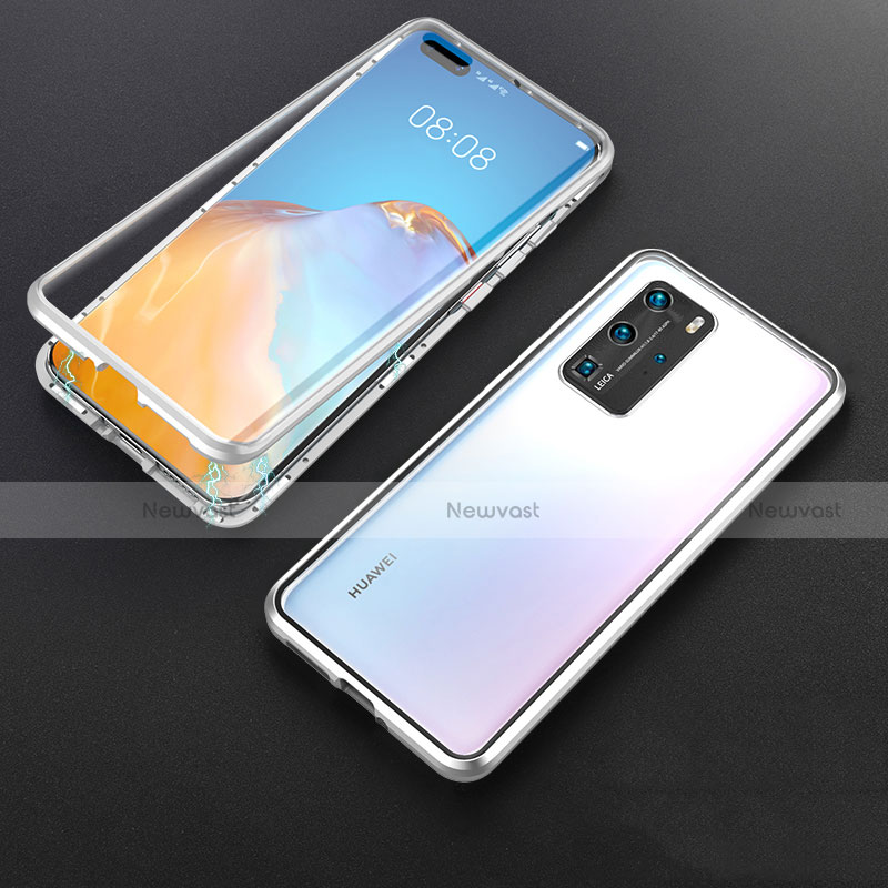 Luxury Aluminum Metal Frame Mirror Cover Case 360 Degrees T06 for Huawei P40 Pro