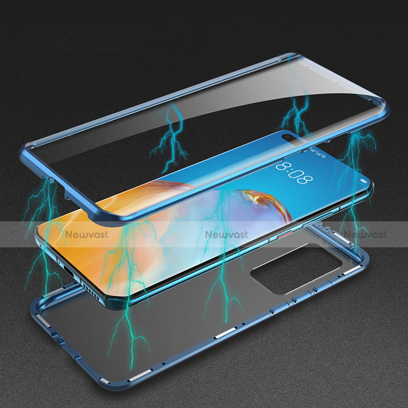 Luxury Aluminum Metal Frame Mirror Cover Case 360 Degrees T06 for Huawei P40 Pro