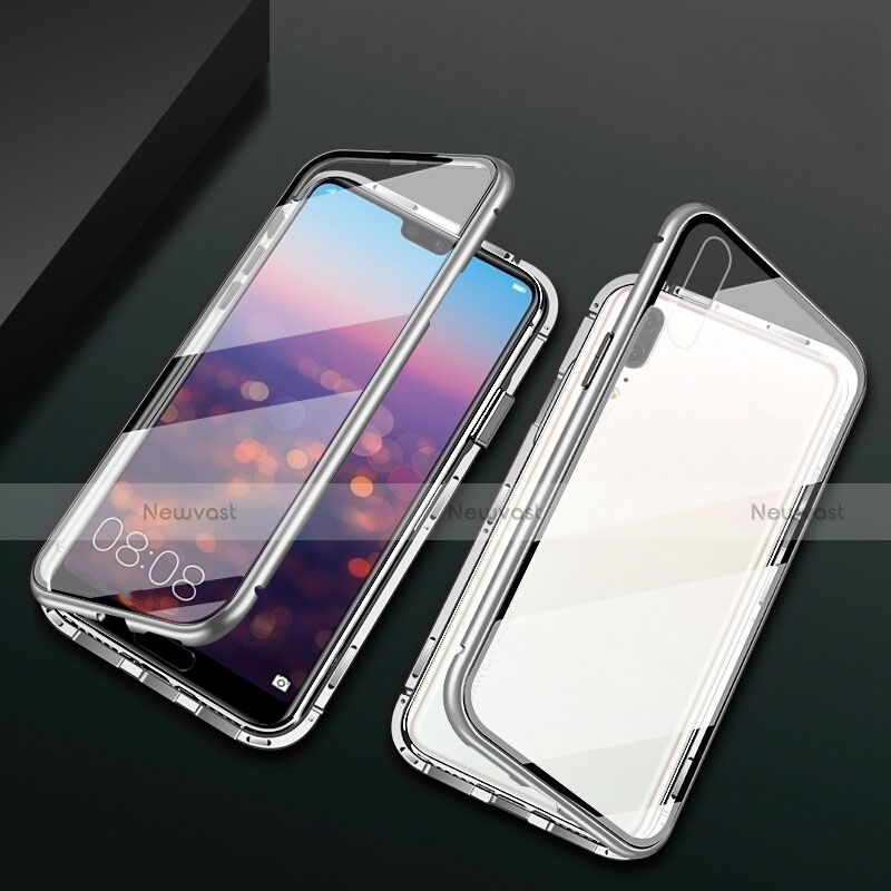 Luxury Aluminum Metal Frame Mirror Cover Case 360 Degrees T07 for Huawei P20