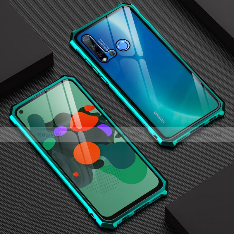 Luxury Aluminum Metal Frame Mirror Cover Case 360 Degrees T07 for Huawei P20 Lite (2019)