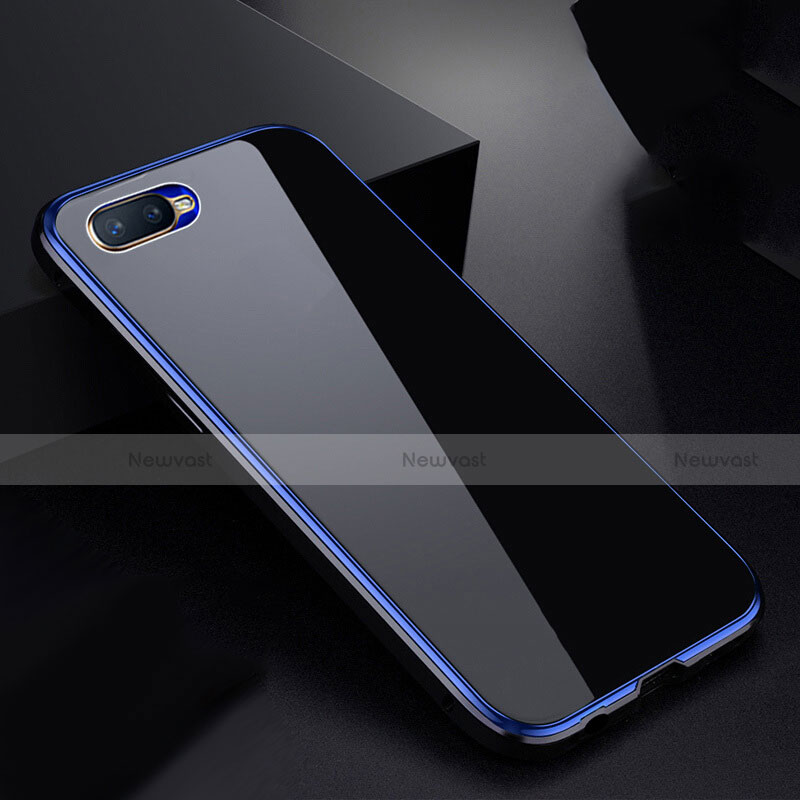 Luxury Aluminum Metal Frame Mirror Cover Case 360 Degrees T07 for Oppo RX17 Neo