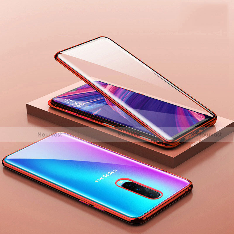 Luxury Aluminum Metal Frame Mirror Cover Case 360 Degrees T07 for Oppo RX17 Pro