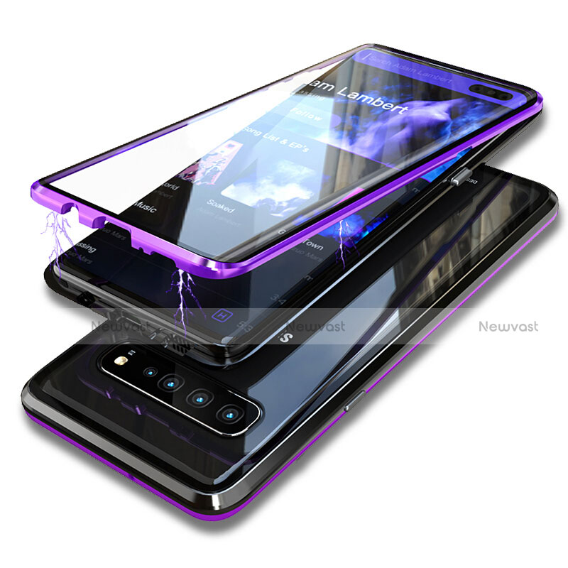 Luxury Aluminum Metal Frame Mirror Cover Case 360 Degrees T07 for Samsung Galaxy S10 Plus