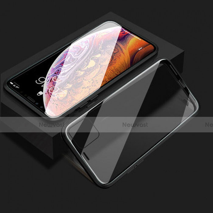 Luxury Aluminum Metal Frame Mirror Cover Case 360 Degrees T08 for Apple iPhone 11 Black