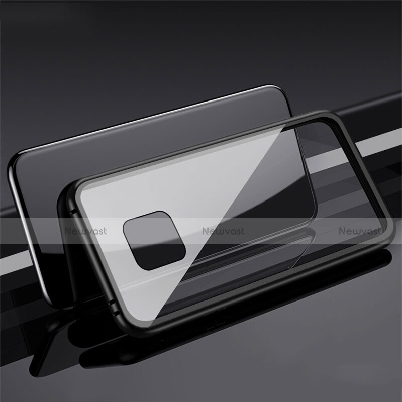Luxury Aluminum Metal Frame Mirror Cover Case 360 Degrees T08 for Huawei Mate 20 Pro Black