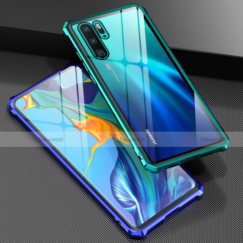 Luxury Aluminum Metal Frame Mirror Cover Case 360 Degrees T08 for Huawei P30 Pro New Edition