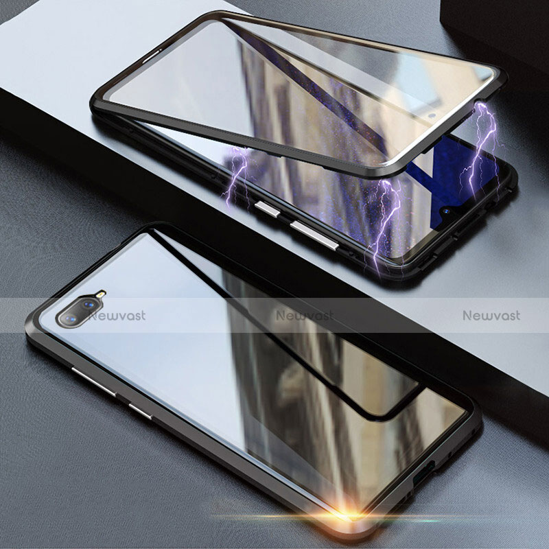 Luxury Aluminum Metal Frame Mirror Cover Case 360 Degrees T08 for Oppo R15X