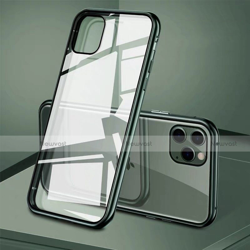 Luxury Aluminum Metal Frame Mirror Cover Case 360 Degrees T10 for Apple iPhone 11 Pro Green