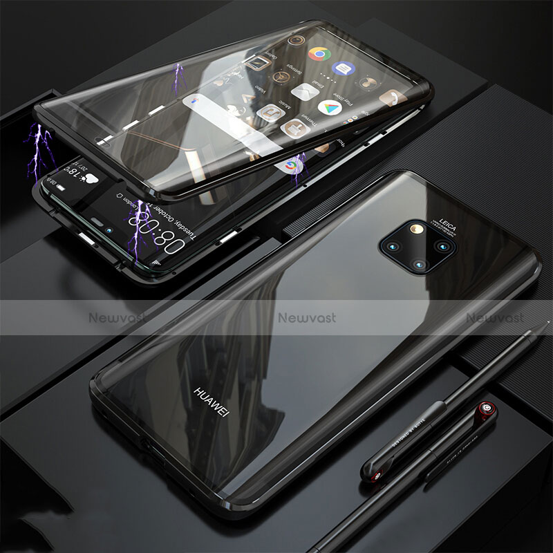 Luxury Aluminum Metal Frame Mirror Cover Case 360 Degrees T10 for Huawei Mate 20 Pro