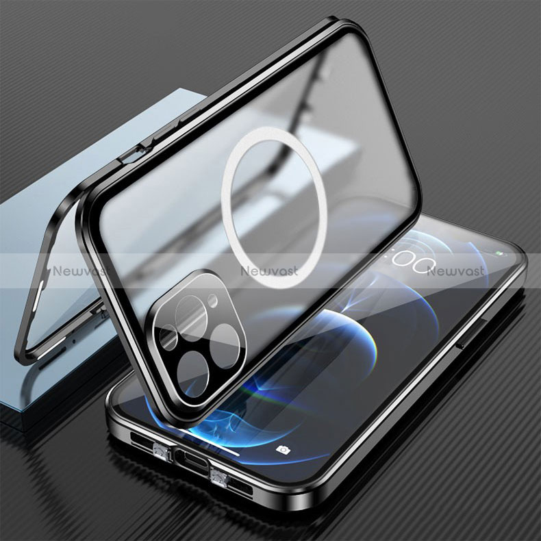 Luxury Aluminum Metal Frame Mirror Cover Case 360 Degrees with Mag-Safe Magnetic for Apple iPhone 13 Pro