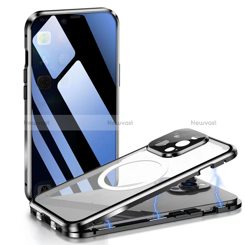 Luxury Aluminum Metal Frame Mirror Cover Case 360 Degrees with Mag-Safe Magnetic for Apple iPhone 13 Pro Max