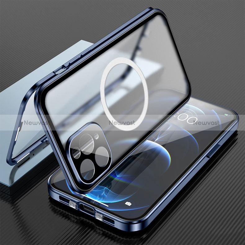 Luxury Aluminum Metal Frame Mirror Cover Case 360 Degrees with Mag-Safe Magnetic for Apple iPhone 13 Pro Max