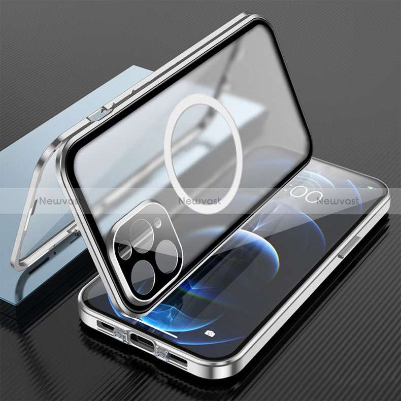 Luxury Aluminum Metal Frame Mirror Cover Case 360 Degrees with Mag-Safe Magnetic for Apple iPhone 13 Pro Max