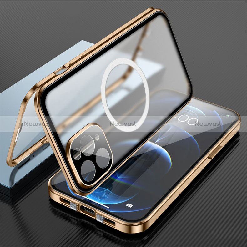 Luxury Aluminum Metal Frame Mirror Cover Case 360 Degrees with Mag-Safe Magnetic for Apple iPhone 13 Pro Max