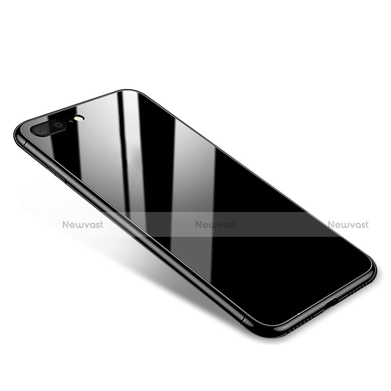 Luxury Aluminum Metal Frame Mirror Cover Case for Apple iPhone 8 Plus Black