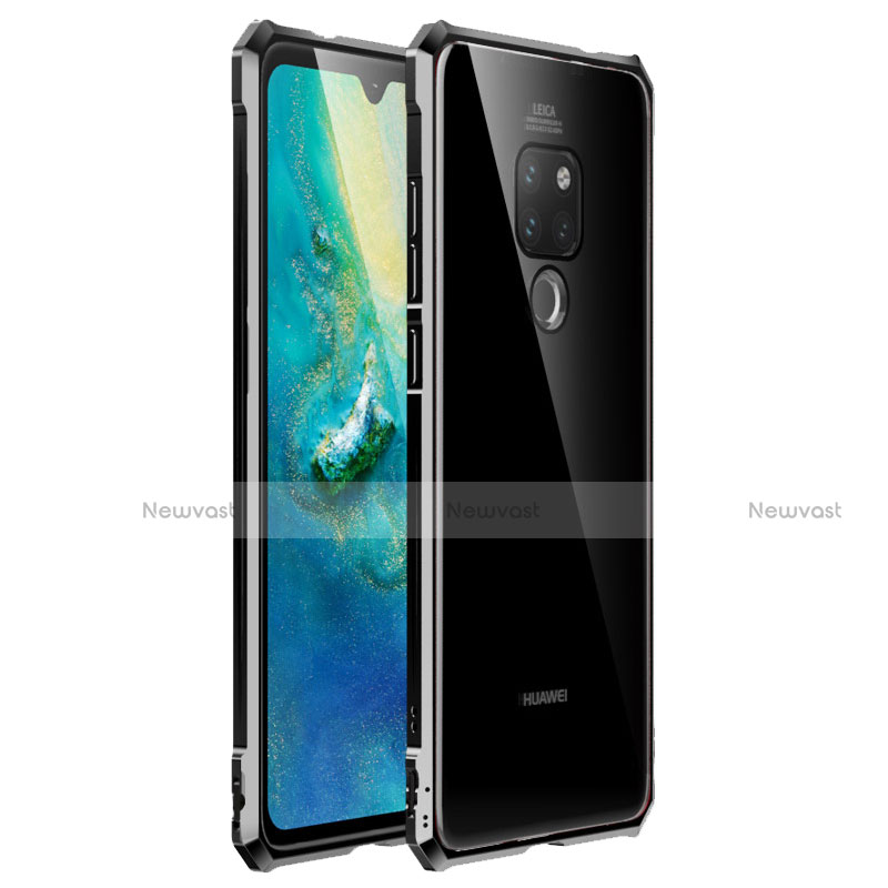 Luxury Aluminum Metal Frame Mirror Cover Case for Huawei Mate 20 Black